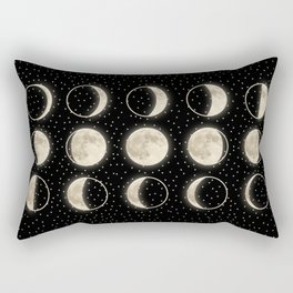 shiny moon phases on black / with stars Rectangular Pillow