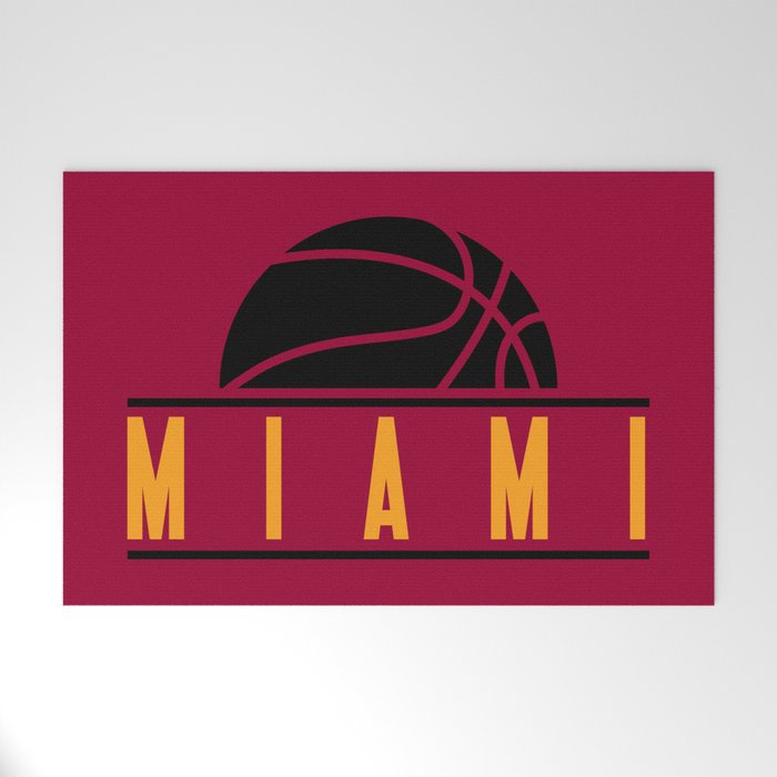 Miami basketball modern logo red Welcome Mat