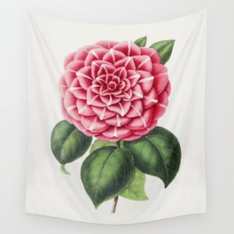 Hand Drawn Red Camellia Wall Tapestry
