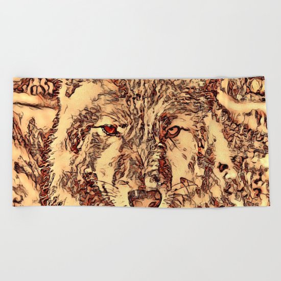 Animal ArtStudio - amazing Wolf Beach Towel