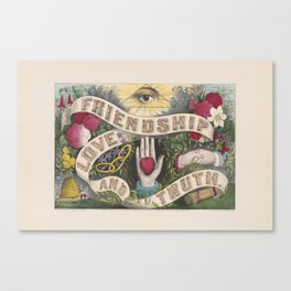 Friendship Love And Truth Vintage Sentiment Gift Canvas Print
