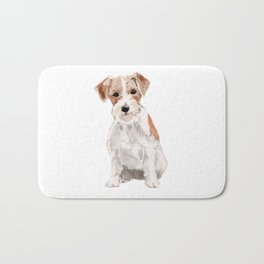 Wired-Haired Jack Russel Terrier watercolors illustration Bath Mat | Wiredhaired, Watercolor, Graphicdesign, Digital, Jackrusselterrie, Watercolors 