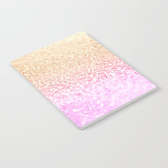 GOLD PINK GLITTER by Monika Strigel Notebook