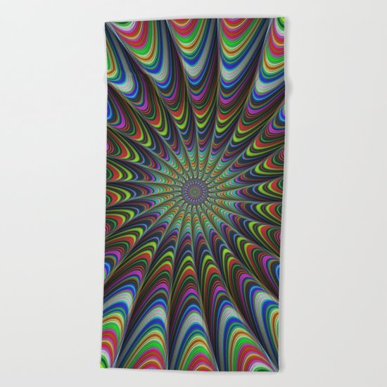 Psychedelic star Beach Towel