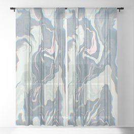 Grey marble texture. Sheer Curtain