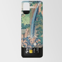 Roben Falls At Mt Oyama Sagami Province by Katsushika Hokusai. A traditional Japanese Ukyio-e style illustration of majestic Japan Falls  Android Card Case