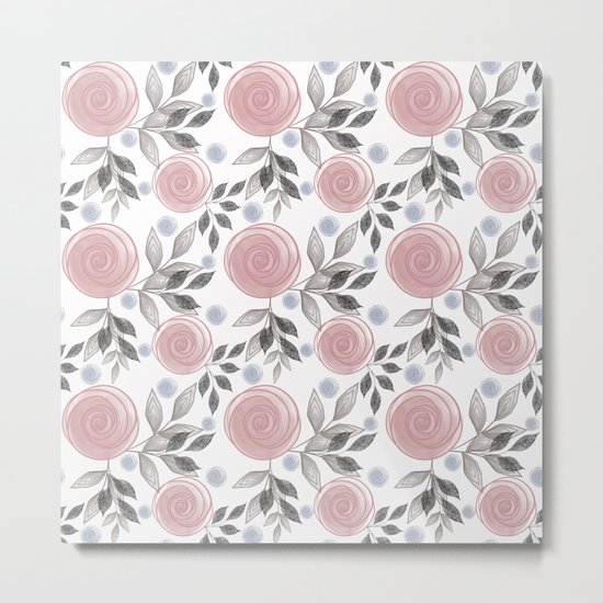 Delicate floral pattern. Metal Print