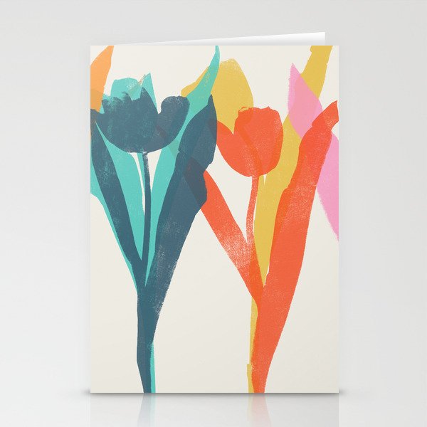 tulips 2 h Stationery Cards