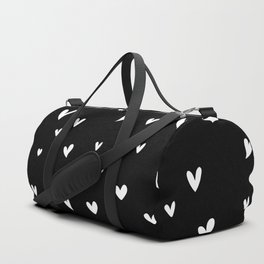 Black and White Hearts Duffle Bag