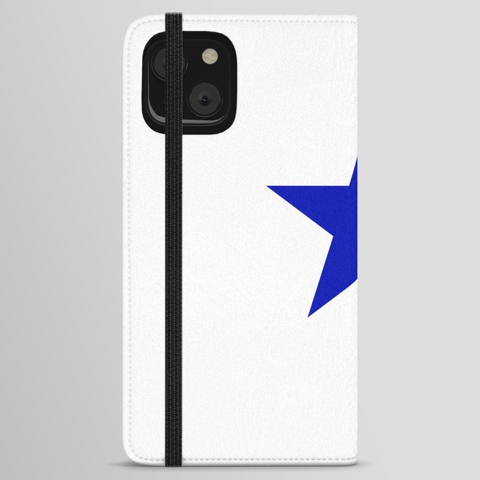 BLUE STAR WITH WHITE SHADOW. iPhone Wallet Case