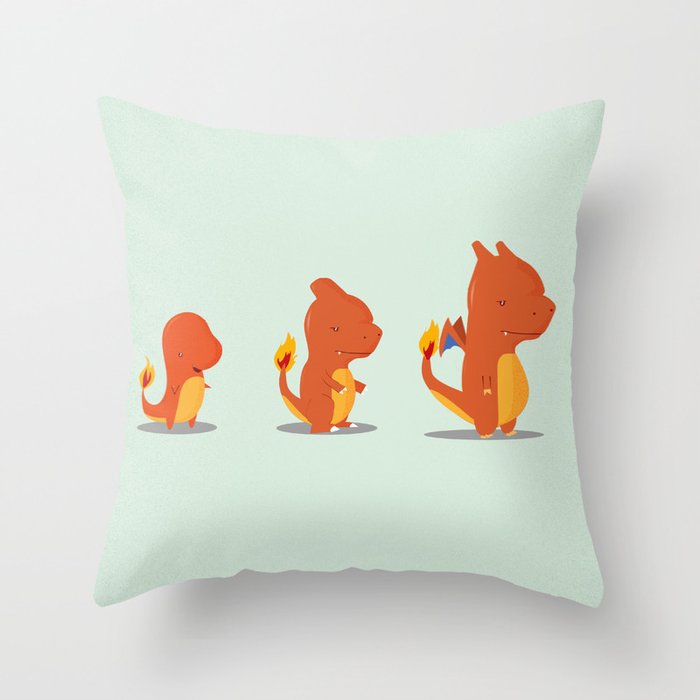 Evolution fire Throw Pillow