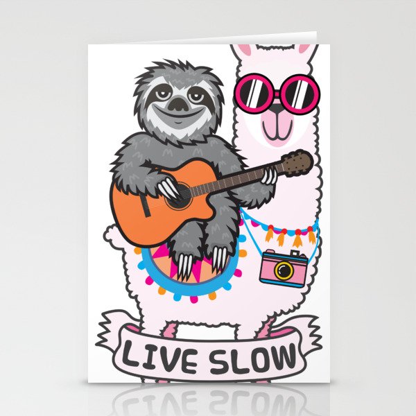 Sloth and Llama Stationery Cards