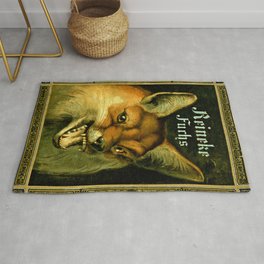 Reynard the Fox Rug | Children, Allegory, Literature, Fable, 1900S, Fox, Vintage, Mythology, Animal, Medieval 