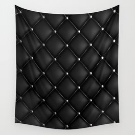 Black Quilted Leather Wall Tapestry