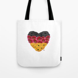 Hand drawn gerbera flowers in the shape of German national flag   Tote Bag