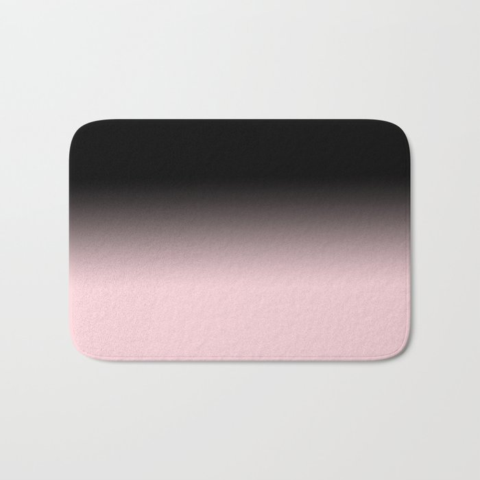 Modern abstract elegant black blush pink gradient pattern Bath Mat