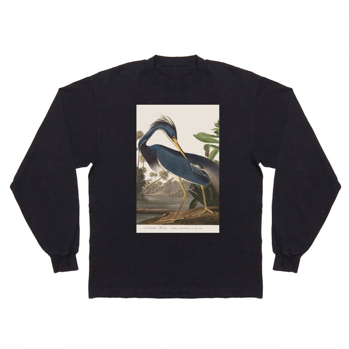 Vintage Bird Illustration Long Sleeve T Shirt