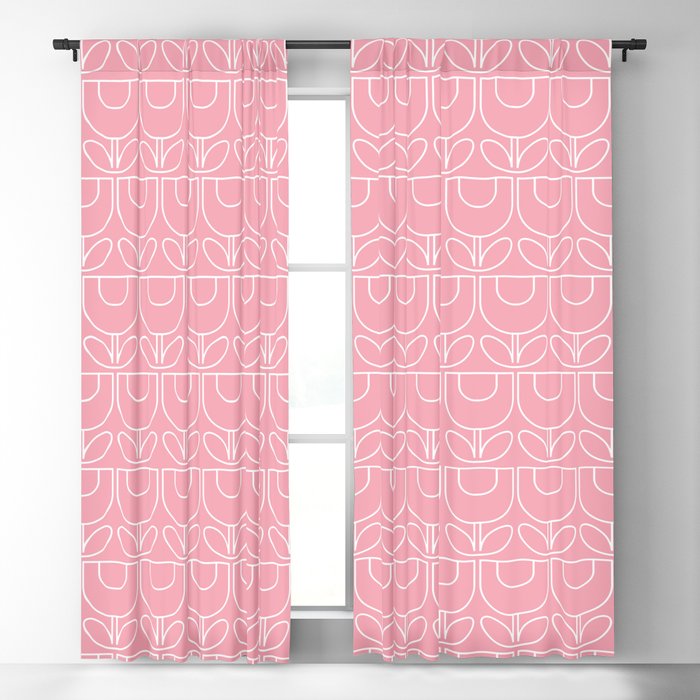 Tulip In Pink Blackout Curtain By Lisa, Pink Grommet Blackout Curtains