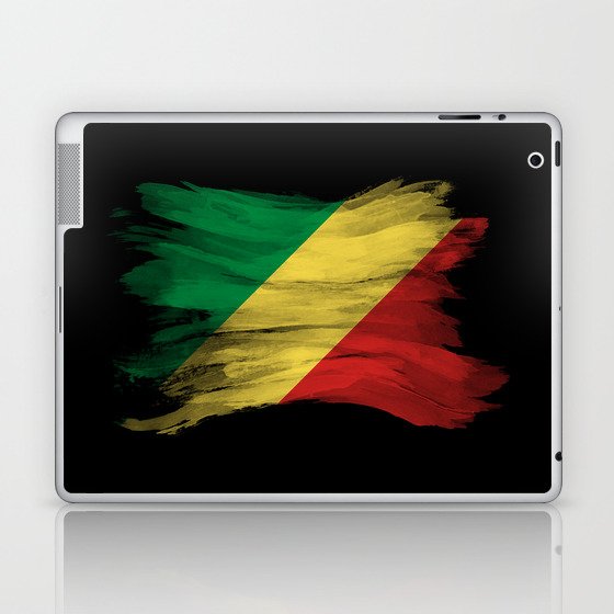 Republic of the Congo flag brush stroke, national flag Laptop & iPad Skin