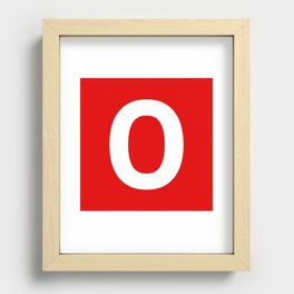 Letter O (White & Red) Recessed Framed Print