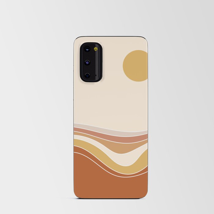 Earth tones Abstract Landscape with Sun Android Card Case