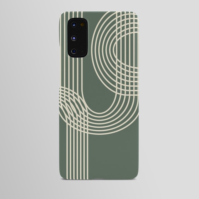 Minimalist Lines in Forest Green Android Case