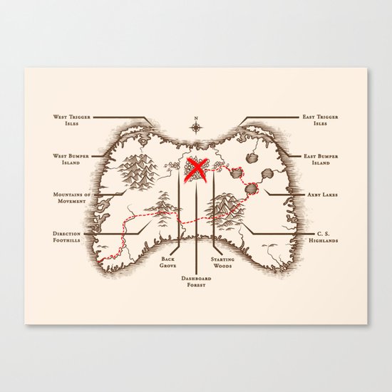 Controller Map Canvas Print