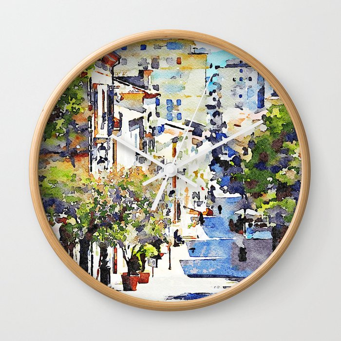 Agropoli: climb into the trees and buildings Wall Clock