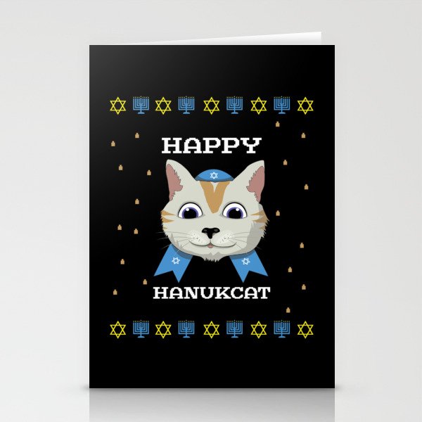 Hanukcat Cat Menorah Happy Hanukkah 2021 Stationery Cards