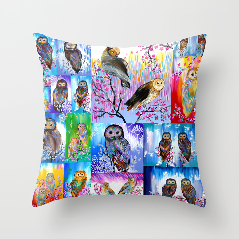 Abstract Owls Throw Pillow By Cathyjacobs Society6