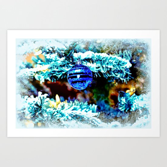 Blue Christmas Art Print