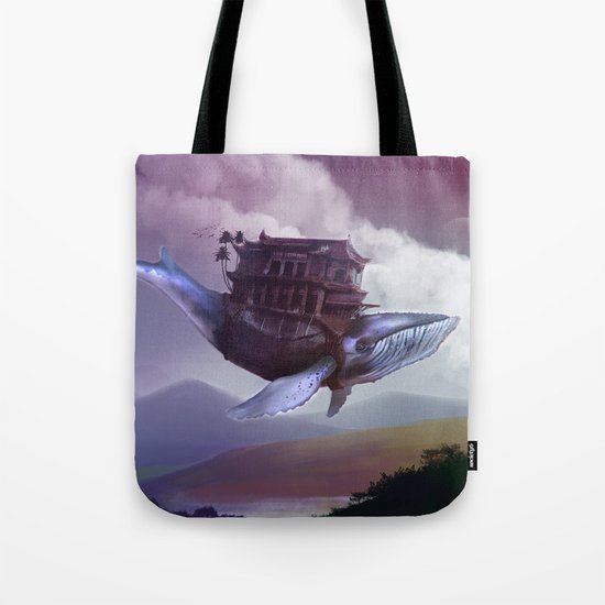 Floating whale Tote Bag