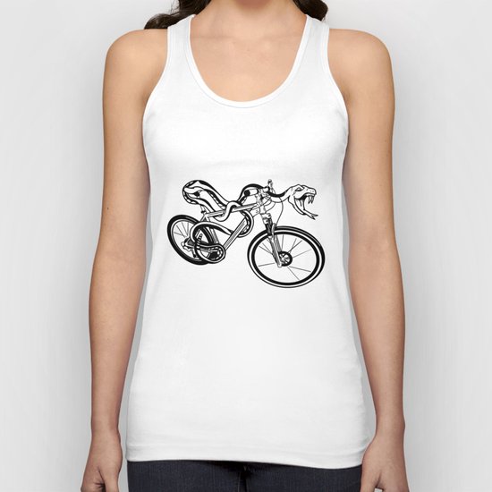 Snake Riding A Mountain Bike Unisex Tank Top