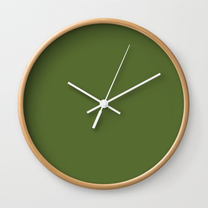 Dark Olive Green Wall Clock