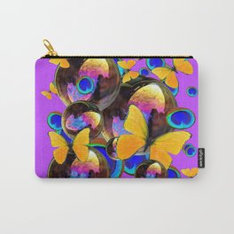 PANTENE ULTRA VIOLET GOLD BUTTERFLY BUBBLES DECORATIVE ART Carry-All Pouch | Pattern, Acrylic, Insects, Butterflyart, Drawing, Abstract, Bubbles, Modernart, Ink, Digital Manipulation 