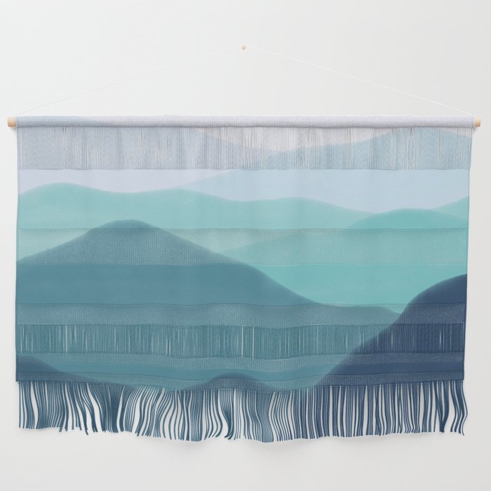 Blue Gradient Mountains Wall Hanging