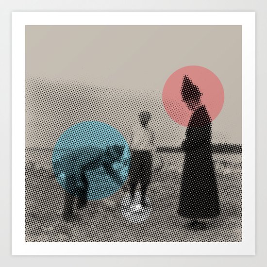 Blue wins Red stays in White is out Art Print
