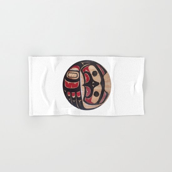 American Native Art Cut In Wood No. 5 Hand & Bath Towel