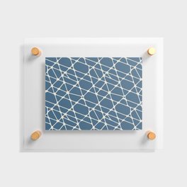 Linen White & Blue Abstract Mosaic Pattern 2 Pairs To 2020 Color of the Year Chinese Porcelain Floating Acrylic Print