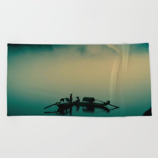 Junk ship Chinese Boat Beach Towel