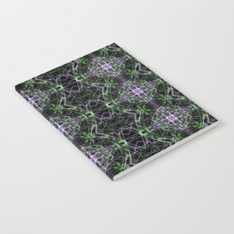 Liquid Light Series 76 ~ Green & Purple Abstract Fractal Pattern Notebook