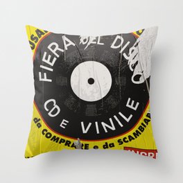 Italian Disco Yellow Paper Poster in The Street  Throw Pillow
