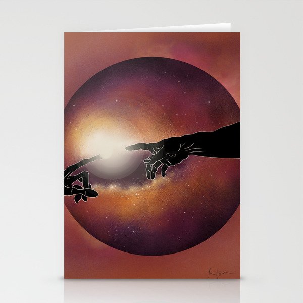 Life in Space - orange Stationery Cards