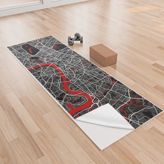 London City Map of England - Oriental Yoga Towel