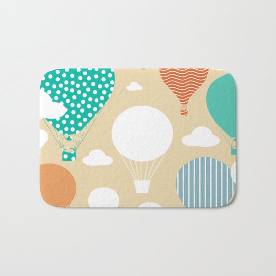 Hot air balloon neutral Bath Mat
