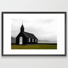 Black Church in Iceland Framed Art Print