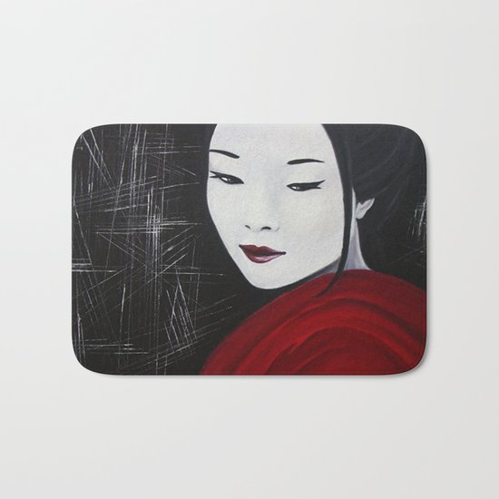 Japanese Beatufil Girl Bath Mat