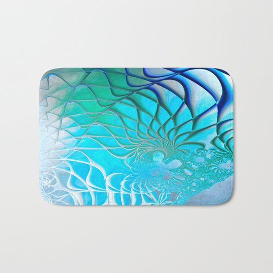 Web of the Universe (cool sea blue-green) Bath Mat
