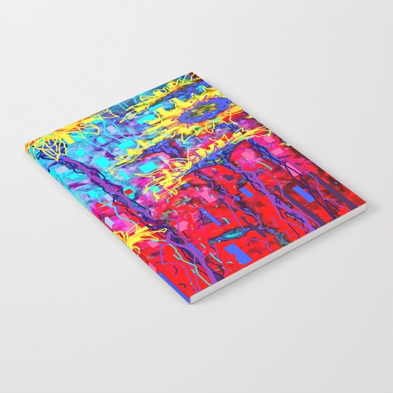 Sunflower Field in Moonlight Abstract Notebook