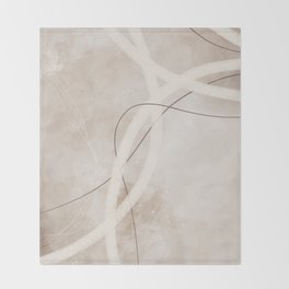Abstract Lines Beige No1 Throw Blanket